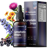 HARMONIFY - HARMONIFY Lymphatic Drainage Drops – Herbal Detox & Fluid Balance Support | Natural Blend with Elderberry, Burdock Root, Dandelion & Echinacea | Supports Immune & Circulatory Health | 2 fl oz (60 mL)