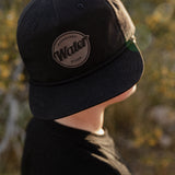 Hat- Black Rope (Gray Leather Patch)