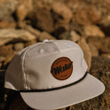 Hat- White Rope (Brown Leather Patch)