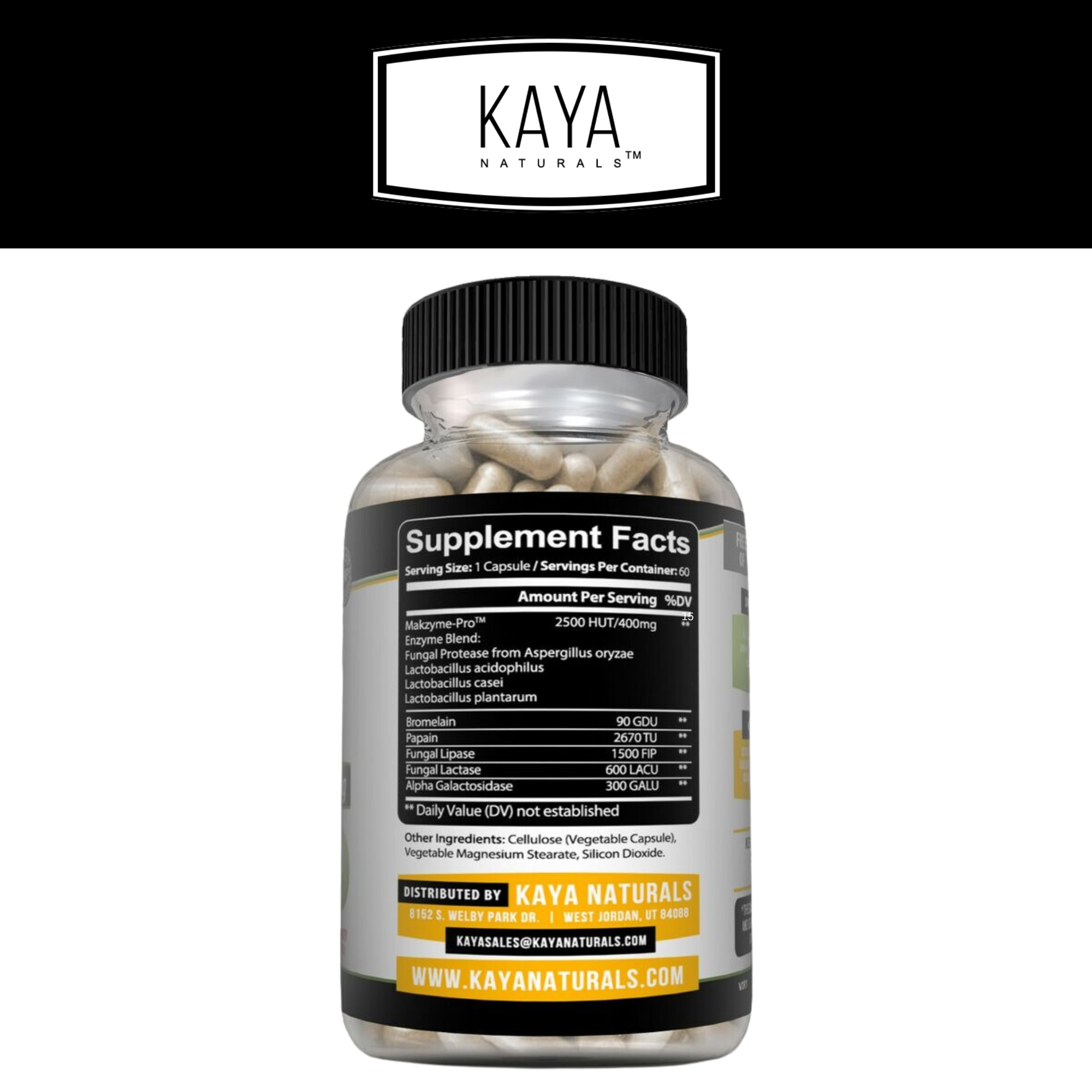 Kaya Naturals - Kaya Naturals Digestive Enzymes: 60 Count